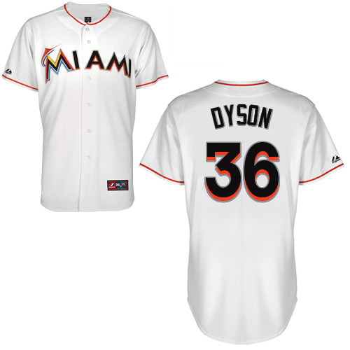 Sam Dyson #36 Youth Baseball Jersey-Miami Marlins Authentic Home White Cool Base MLB Jersey
